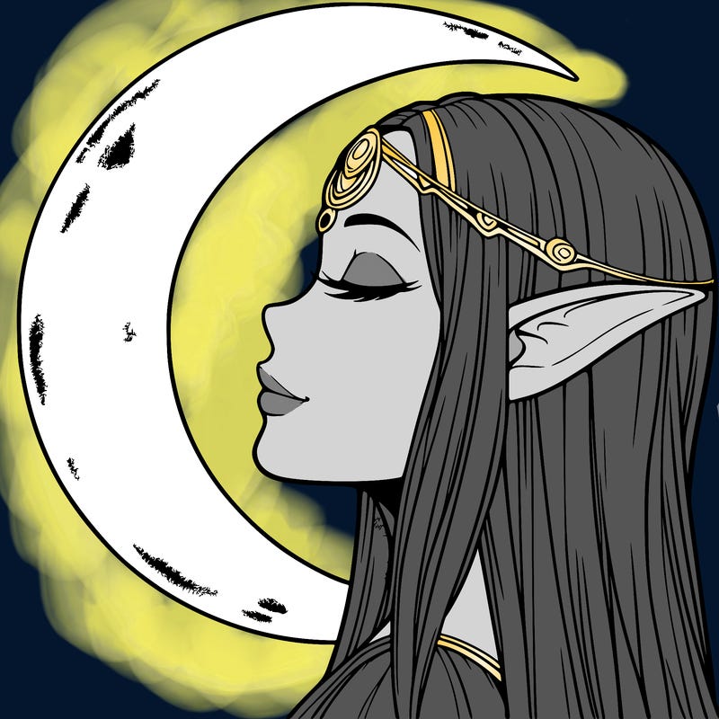 a realistic moon elf