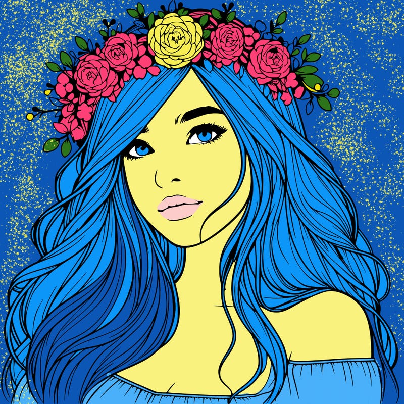 realistic girl with flower crown
