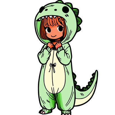 dino onesies on girl