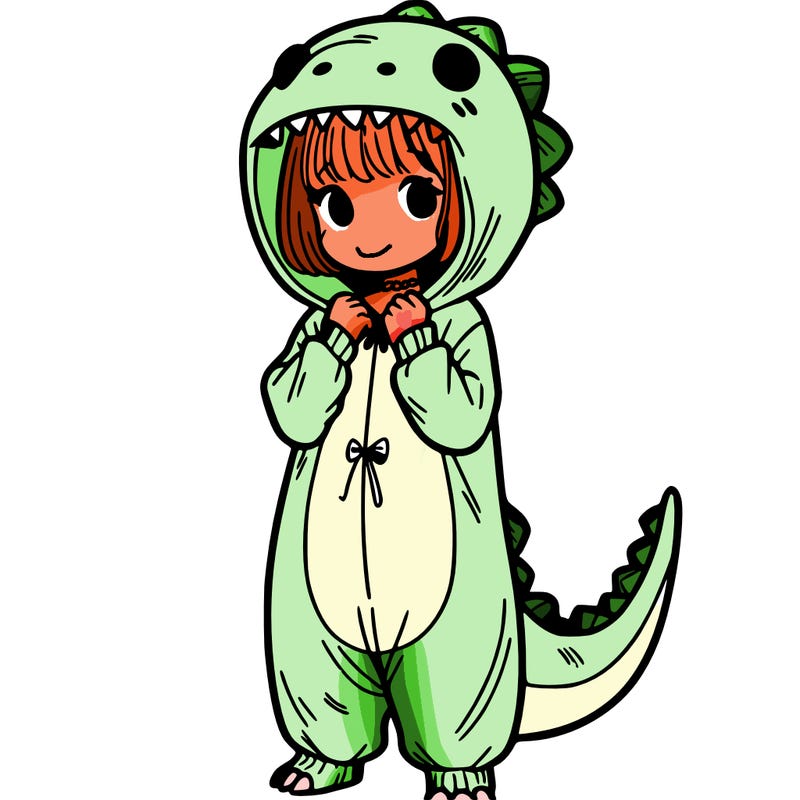 dino onesies on girl