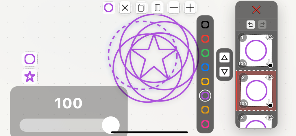 GeoArt Creator - Shape Design - User interface of GeoArt Creator showing geometric design and layer management panel