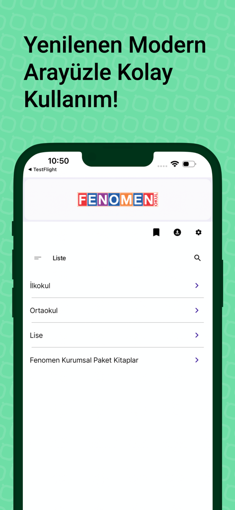 Fenomen Video Çözüm - Fenomen Video Çözüm mobile app interface displaying primary middle and high school educational categories