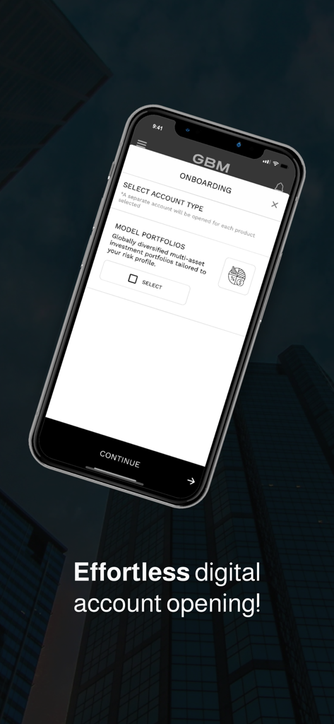 GBM Investor - GBM Investor mobile app interface for effortless digital account opening