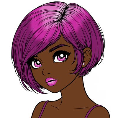 realistic girl with really short hair