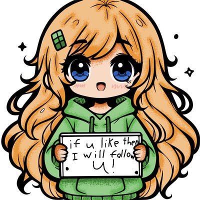cute girl with long messy hair, wearing a hoodie holding a sign