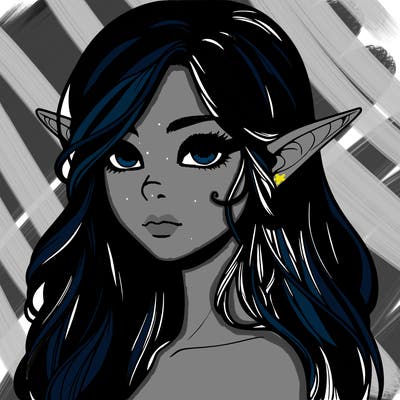 elf girl realistic dark fantasy