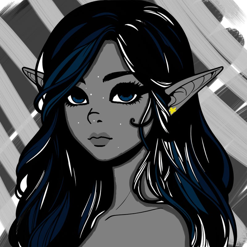 elf girl realistic dark fantasy