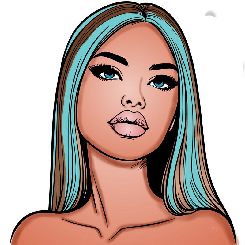 realistic woman with full lips