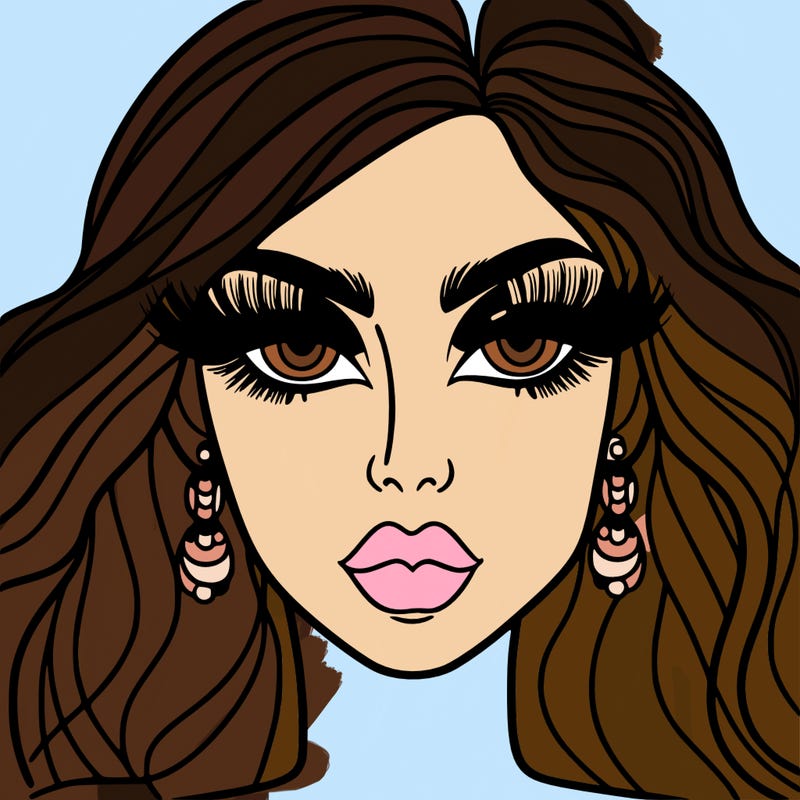 woman with extravagant makeup