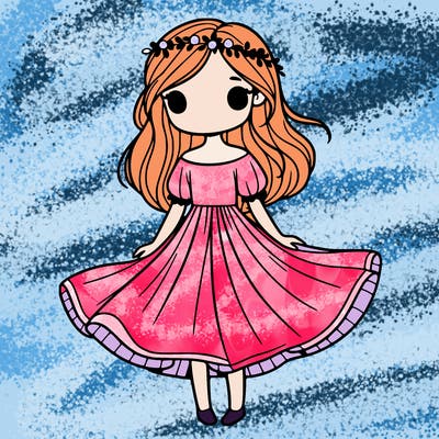 girl with flowy dress