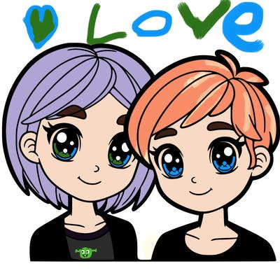 two friends that are girls with short hair