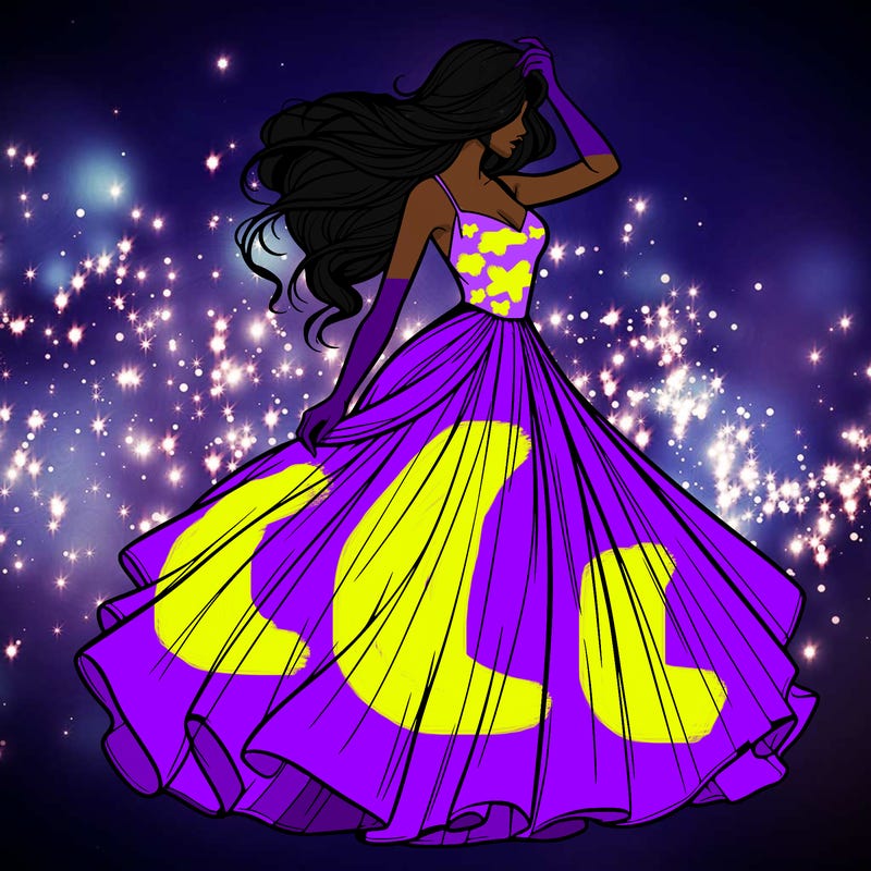 realistic woman with dress flowing in the wind