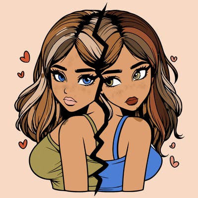 realistic girl split