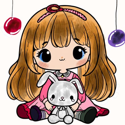 cute little girl with stuffed bunny