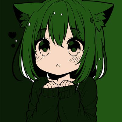 shy anime catgirl