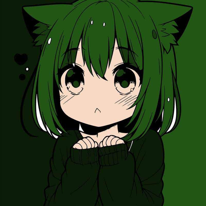 shy anime catgirl
