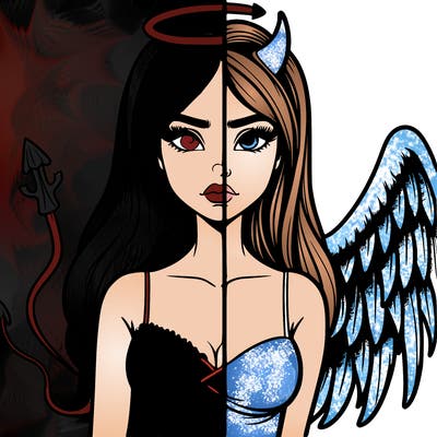 devil vs angel realistic girl
