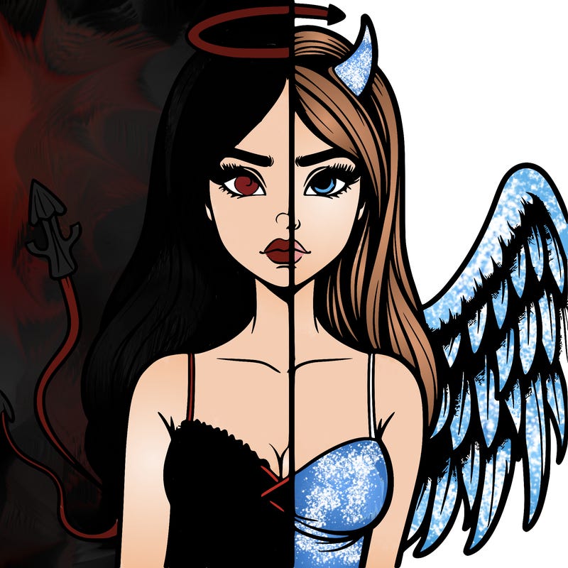 devil vs angel realistic girl