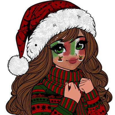 realistic christmas girl