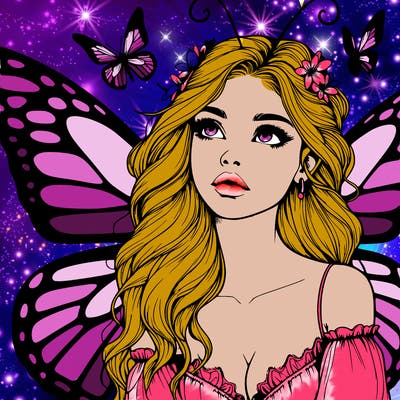 butterfly fairy realistic girl