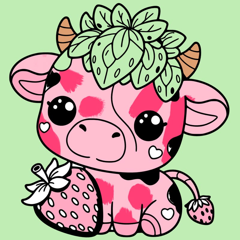 cute strawberry cow