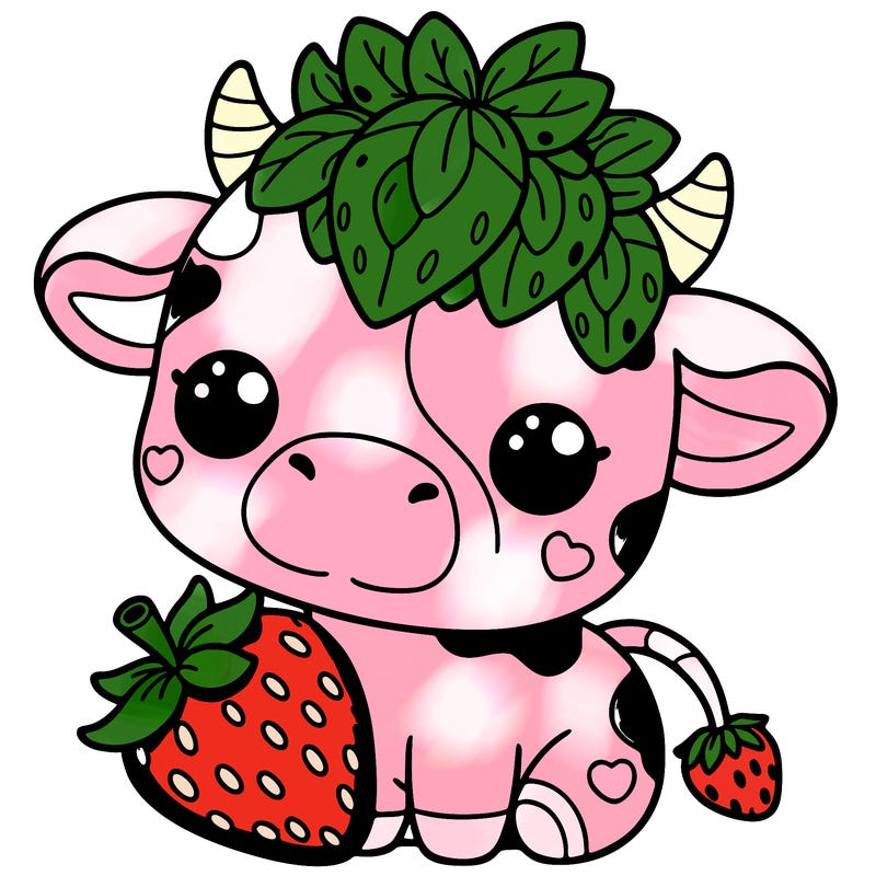 cute strawberry cow