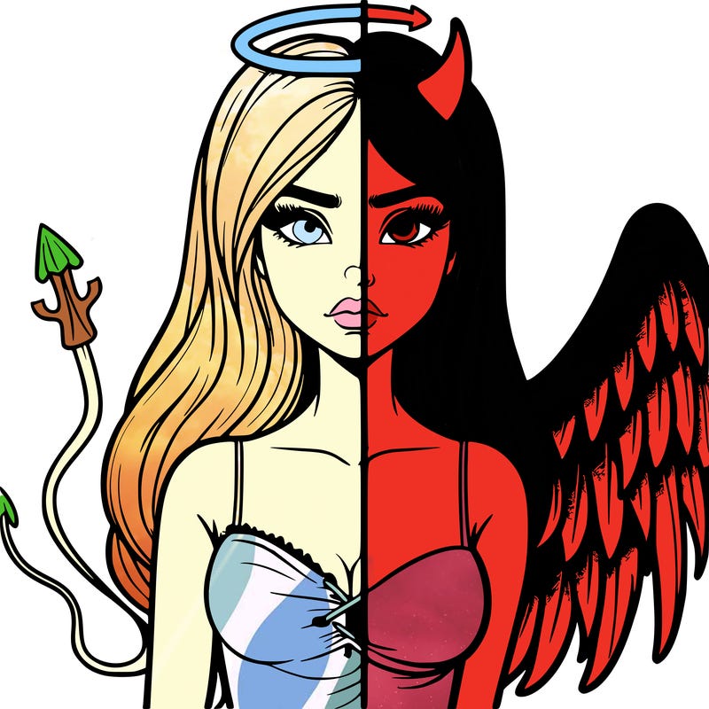 devil vs angel realistic girl