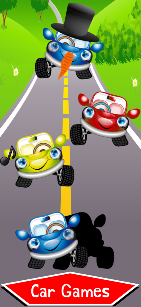 Car Match 2026 - Traffic Jam - Colorful cartoon cars on a road with a matching shadow puzzle for toddlers