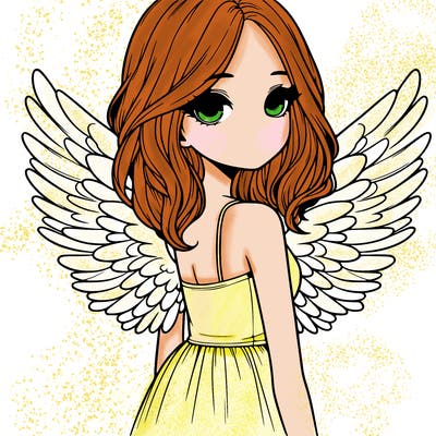 realistic girl with wings