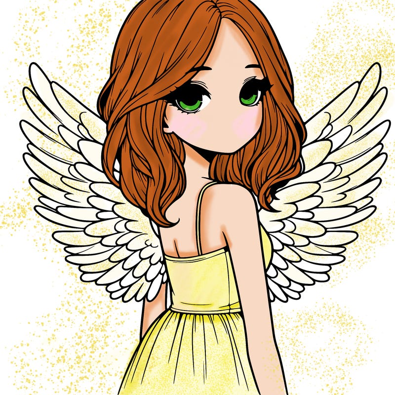 realistic girl with wings