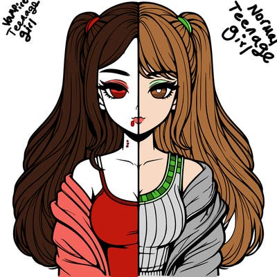 realistic girl split