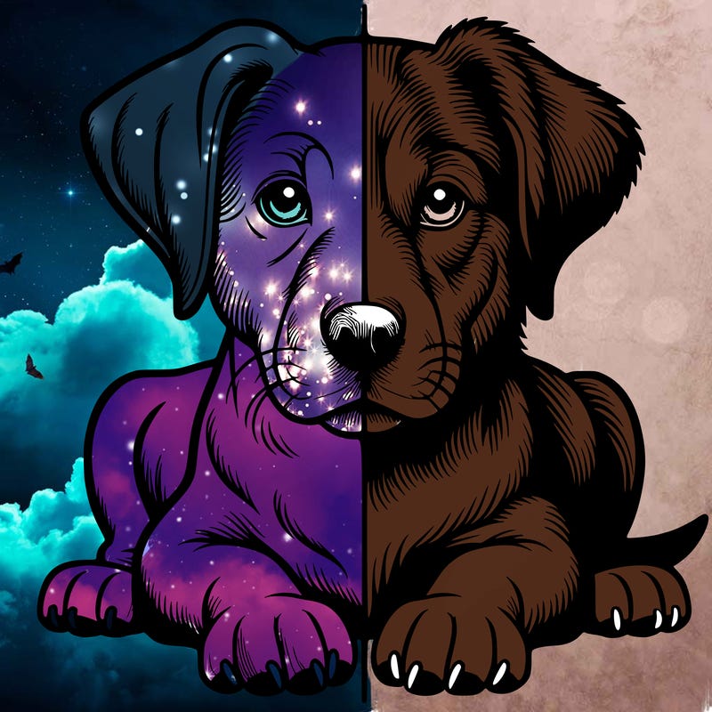 realistic dog split picture