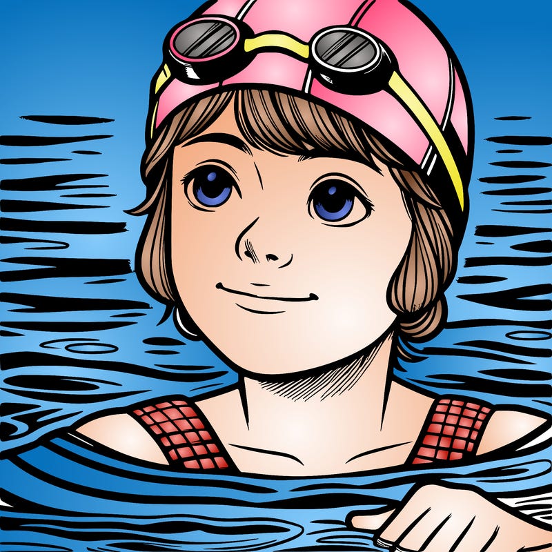 realistic girl swimmer