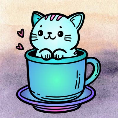 a  cat in a cup