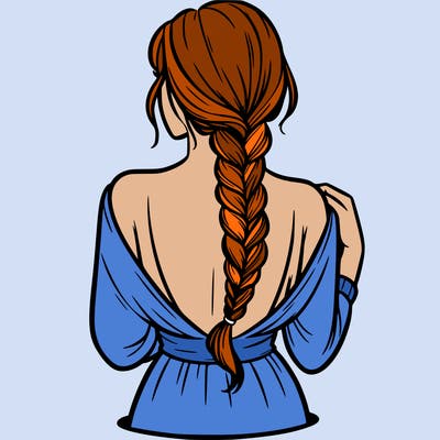woman turning her back with a braid