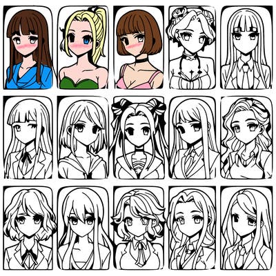 girls that look diffrent anime