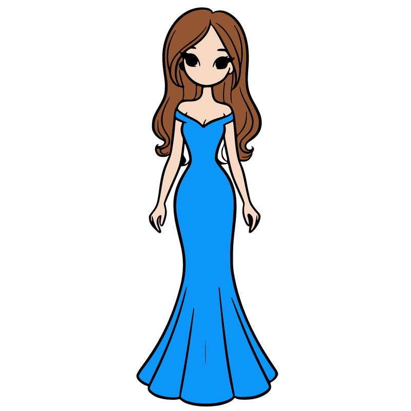 girl in long fitted dress