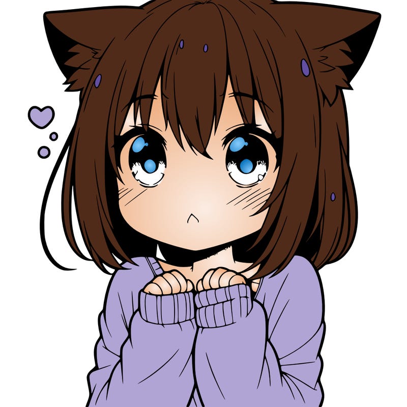 shy anime catgirl