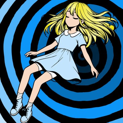 realistic girl floating