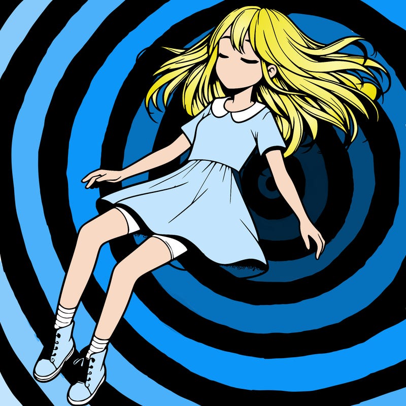 realistic girl floating