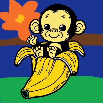 chimpanzee in a banana
