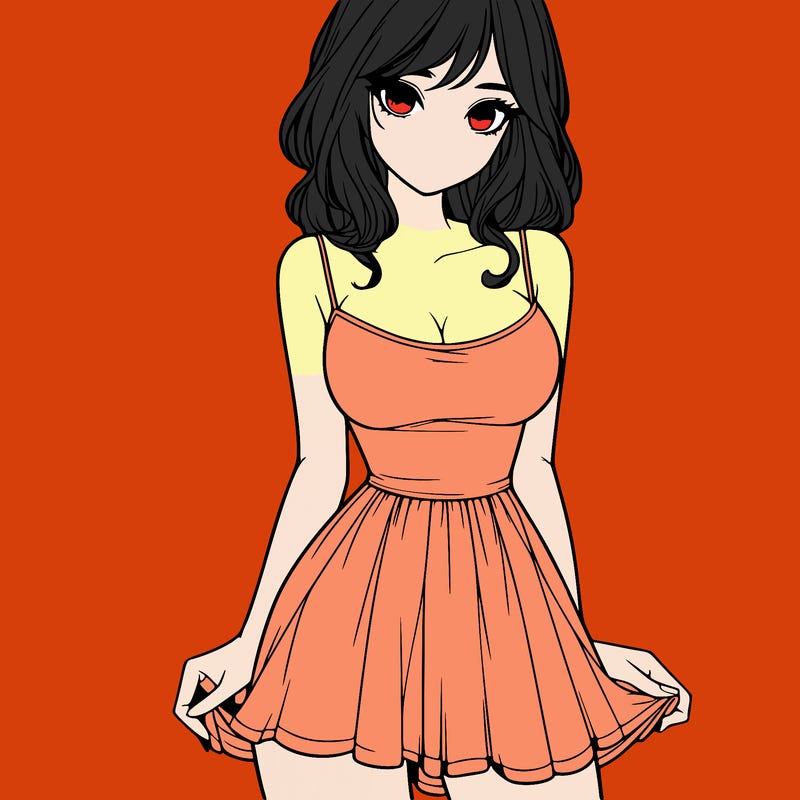 realistic girl in short dress