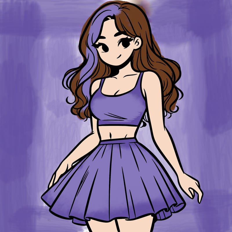 woman in a skirt and crop top