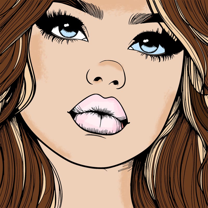 really realistic girl with lips