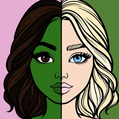 realistic girl split half