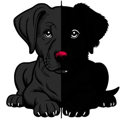 realistic dog split picture