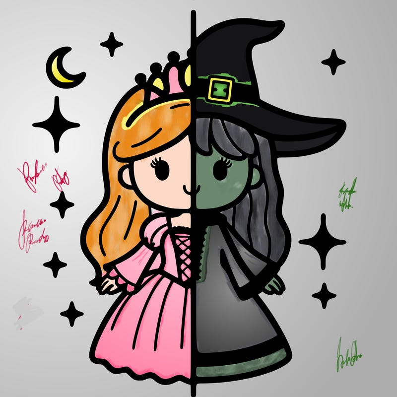 split princess and witch