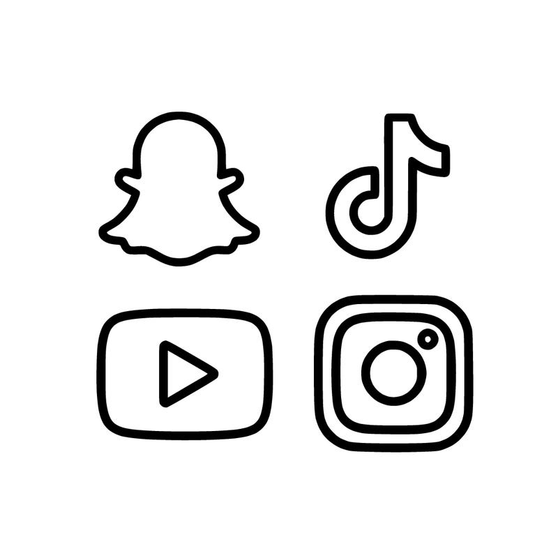 snapchat youtube tiktok instagram