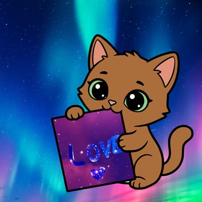 a small cat with a blank sheet of paper in its hand. the cat is sooooooo cute!