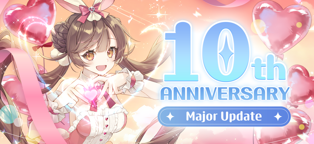 Game of Dice: Board&Card&Anime - Anime girl celebrating 10th anniversary major update for Game of Dice